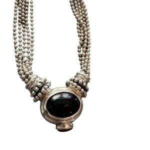 925 Sterling Silver Joseph Esposito Multi Chain Snap Necklace & Pendant